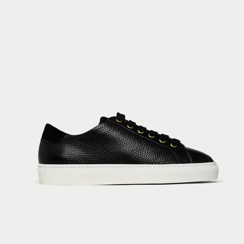 Star - Black Leather Wide Fit Sneakers