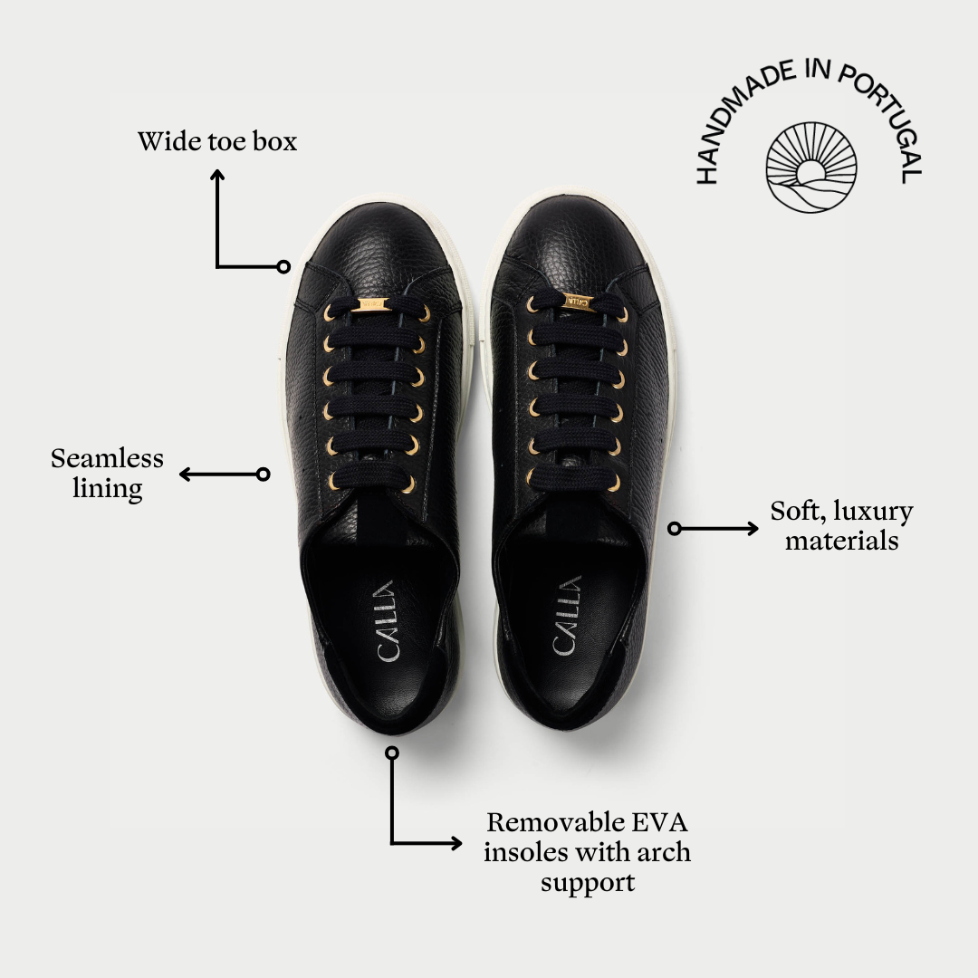 Star - Black Leather Wide Fit Sneakers (image 5)
