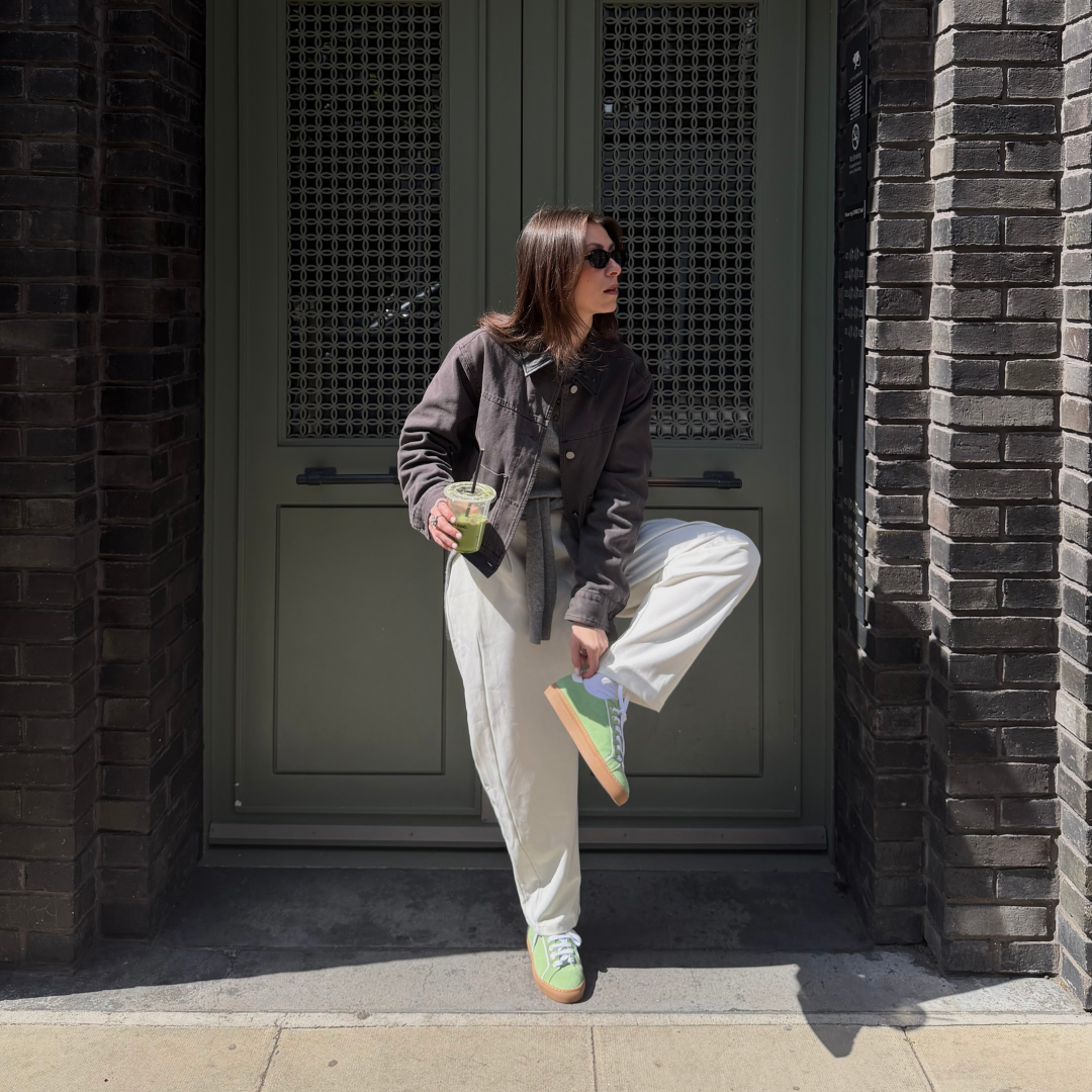 Star - Matcha Suede Wide Fit Sneakers