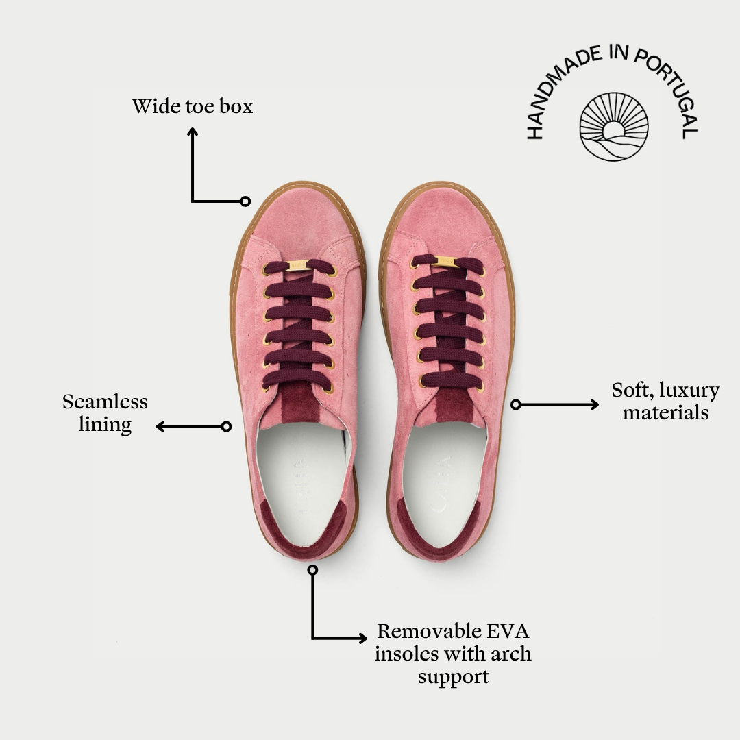 Star - Mauve Suede Wide Fit Sneakers