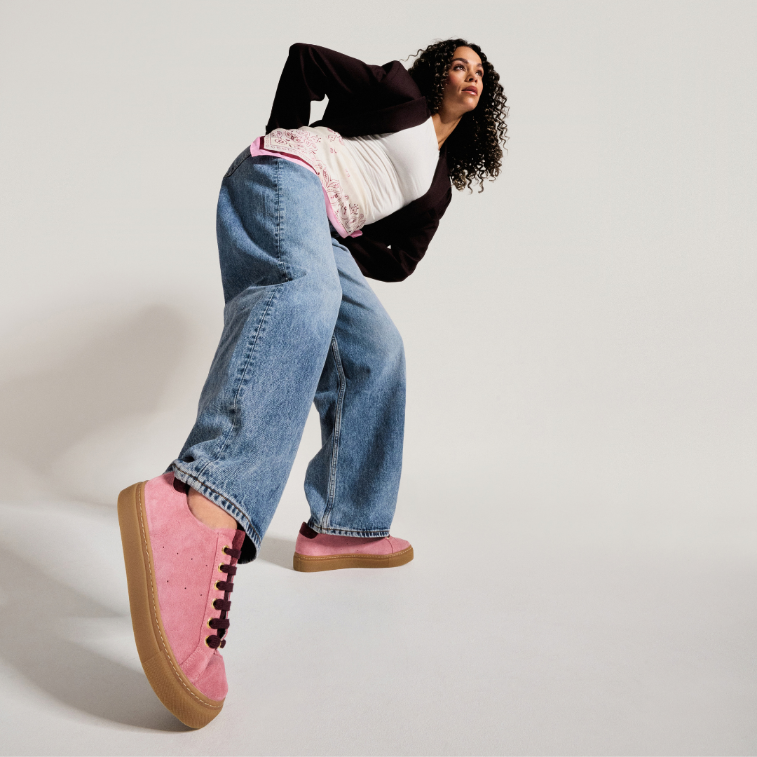 Star - Mauve Suede Wide Fit Sneakers