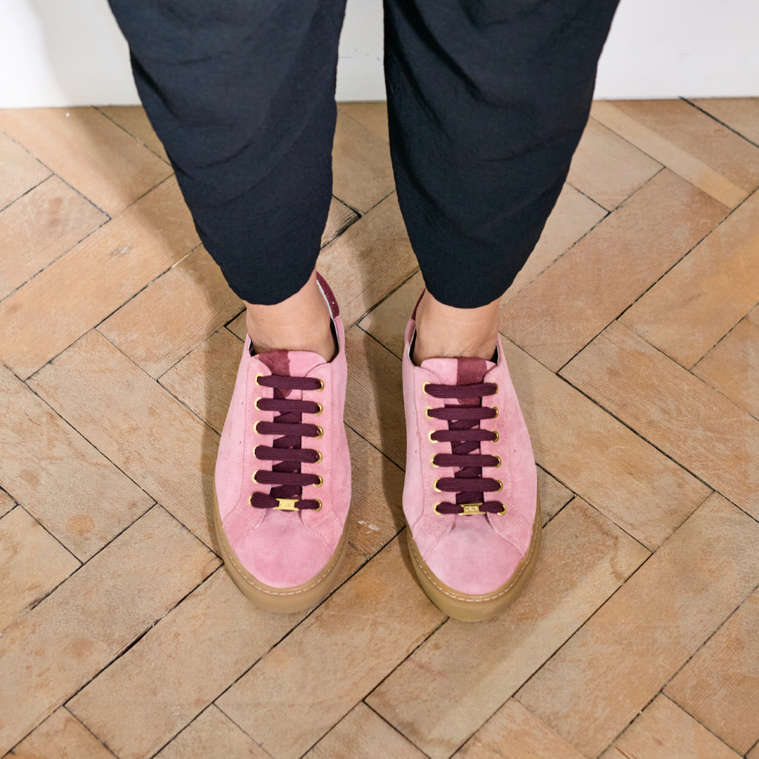 Star - Mauve Suede Wide Fit Sneakers
