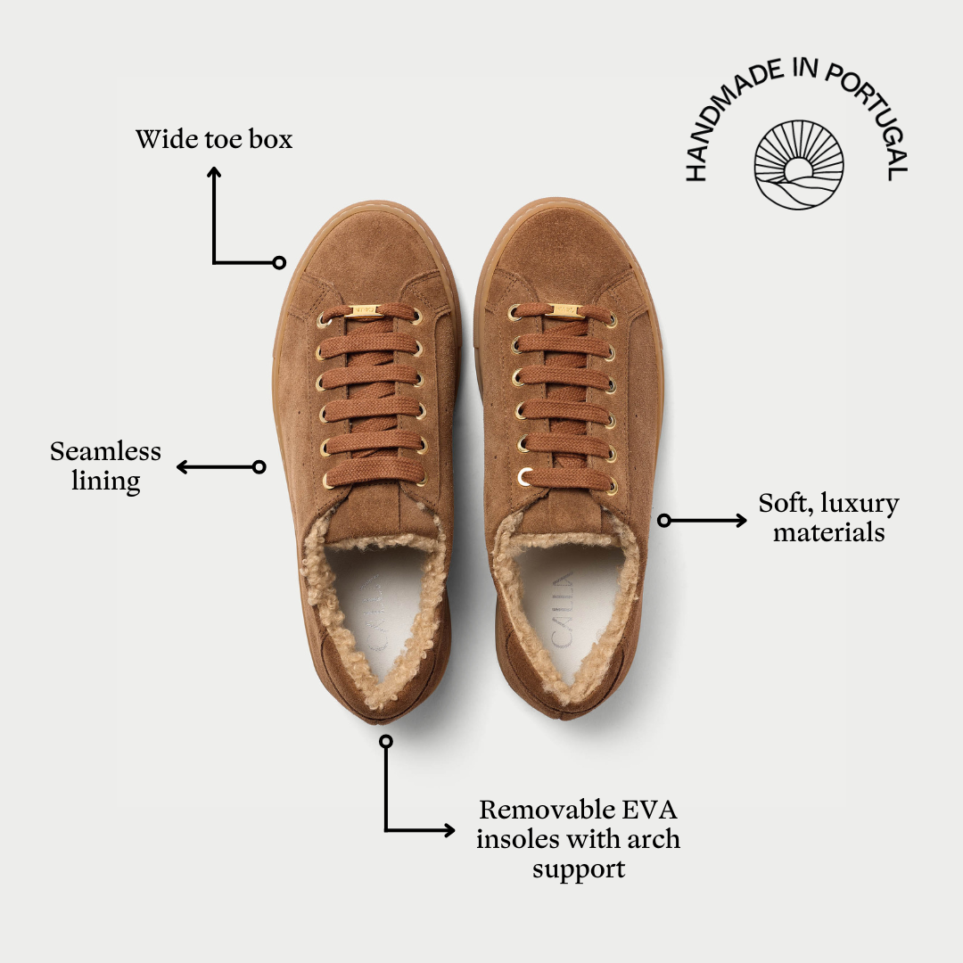 Star - Mocha Borg Suede Wide Fit Sneakers (image 5)