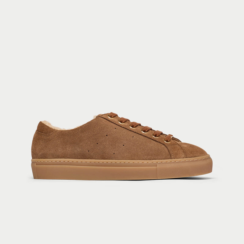 Star - Mocha Borg Suede Wide Fit Sneakers
