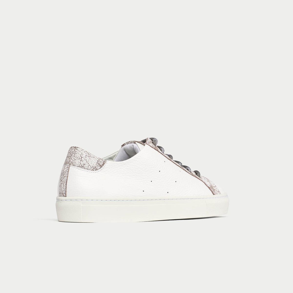 Star - White & Grey Leather Wide Fit Sneakers (image 7)