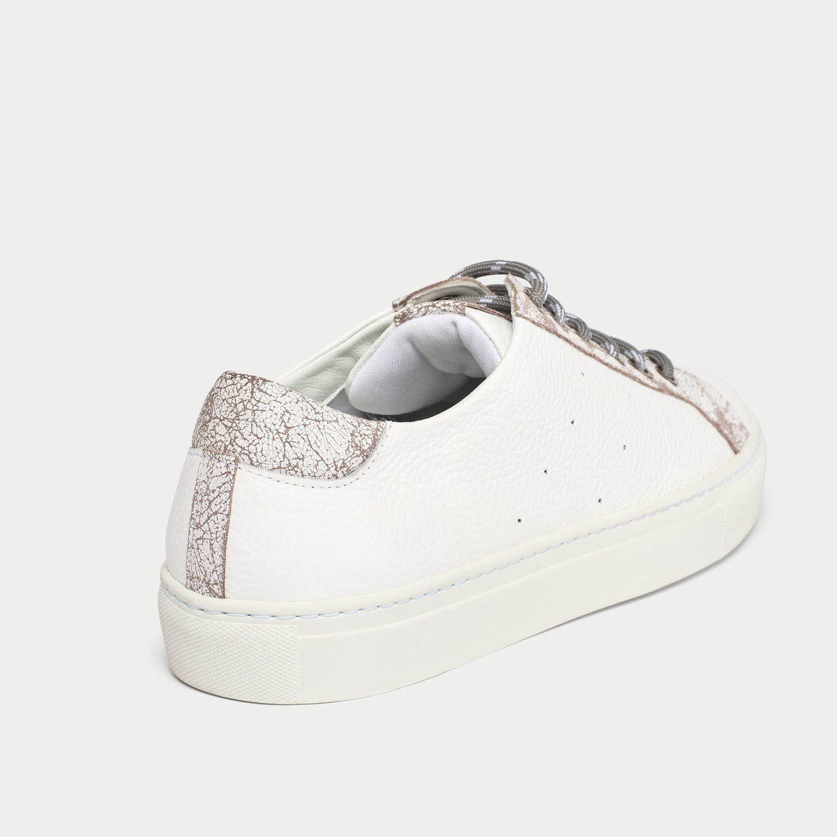 Star - White & Grey Leather Wide Fit Sneakers (image 5)