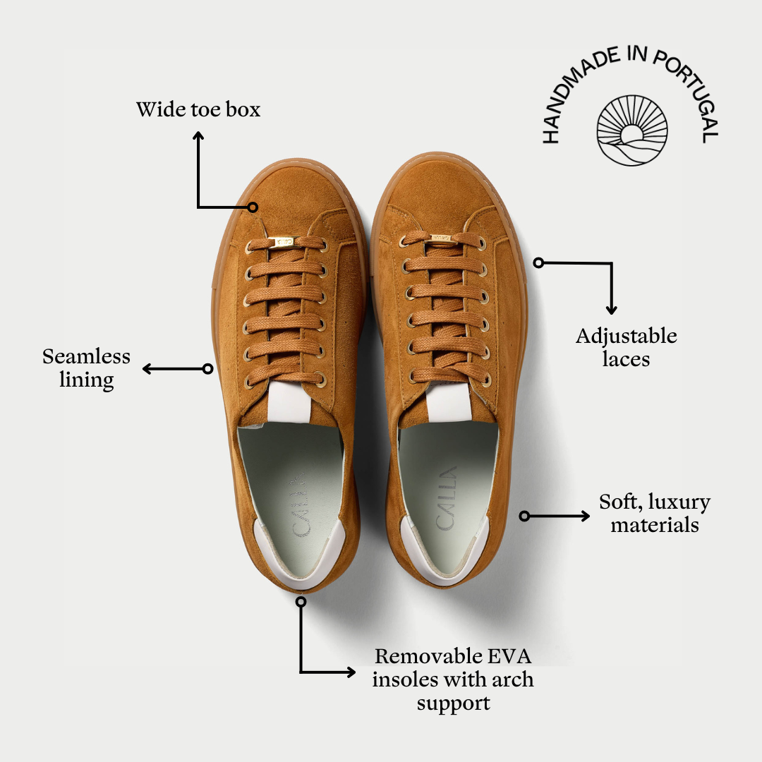 star tan suede trainers features