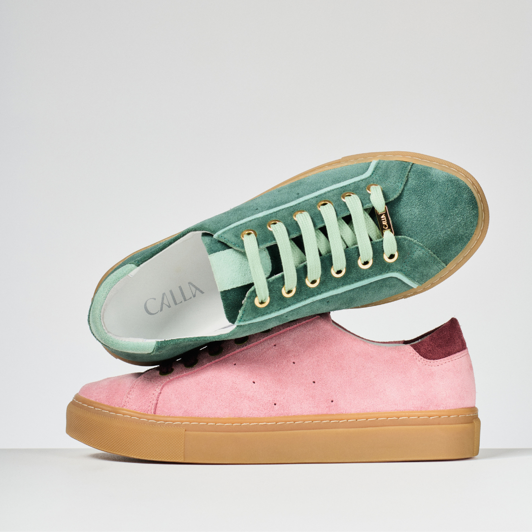 Star - Teal Suede Wide Fit Sneakers