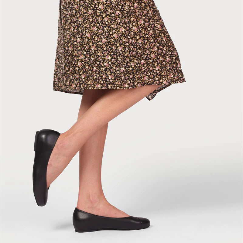 Charlotte - Black Leather Ballerinas