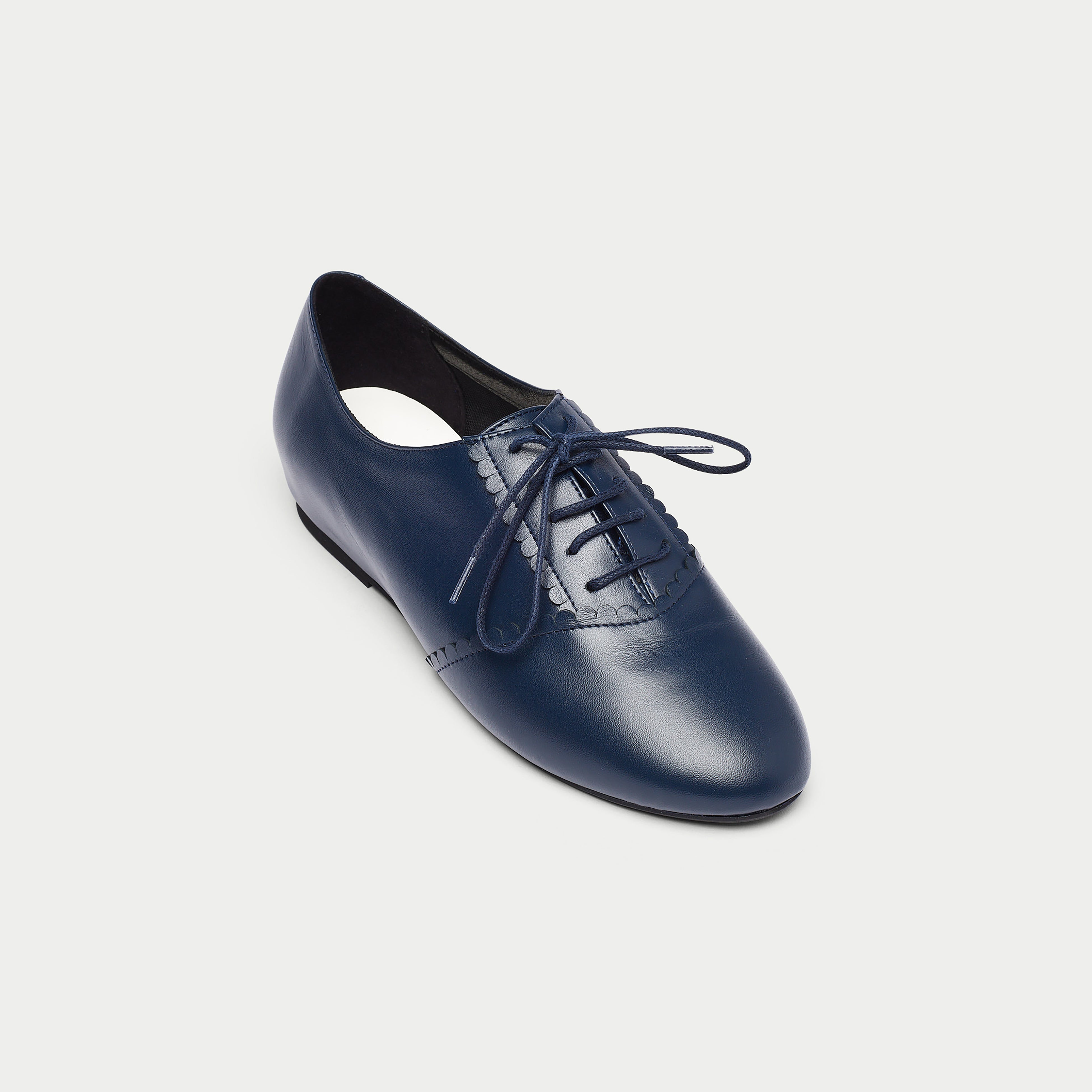 Aster - Navy Leather Brogues