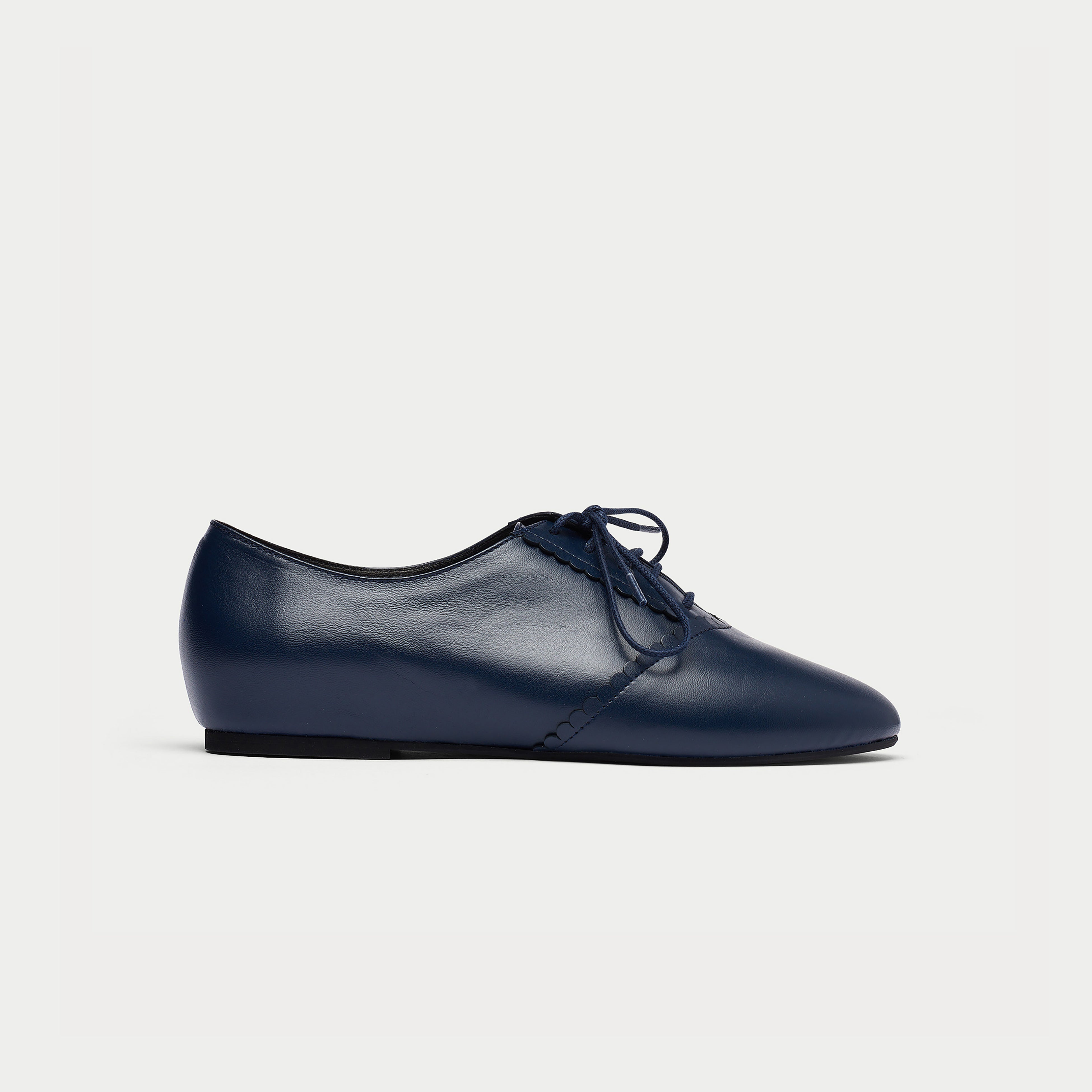 Aster - Navy Leather Brogues