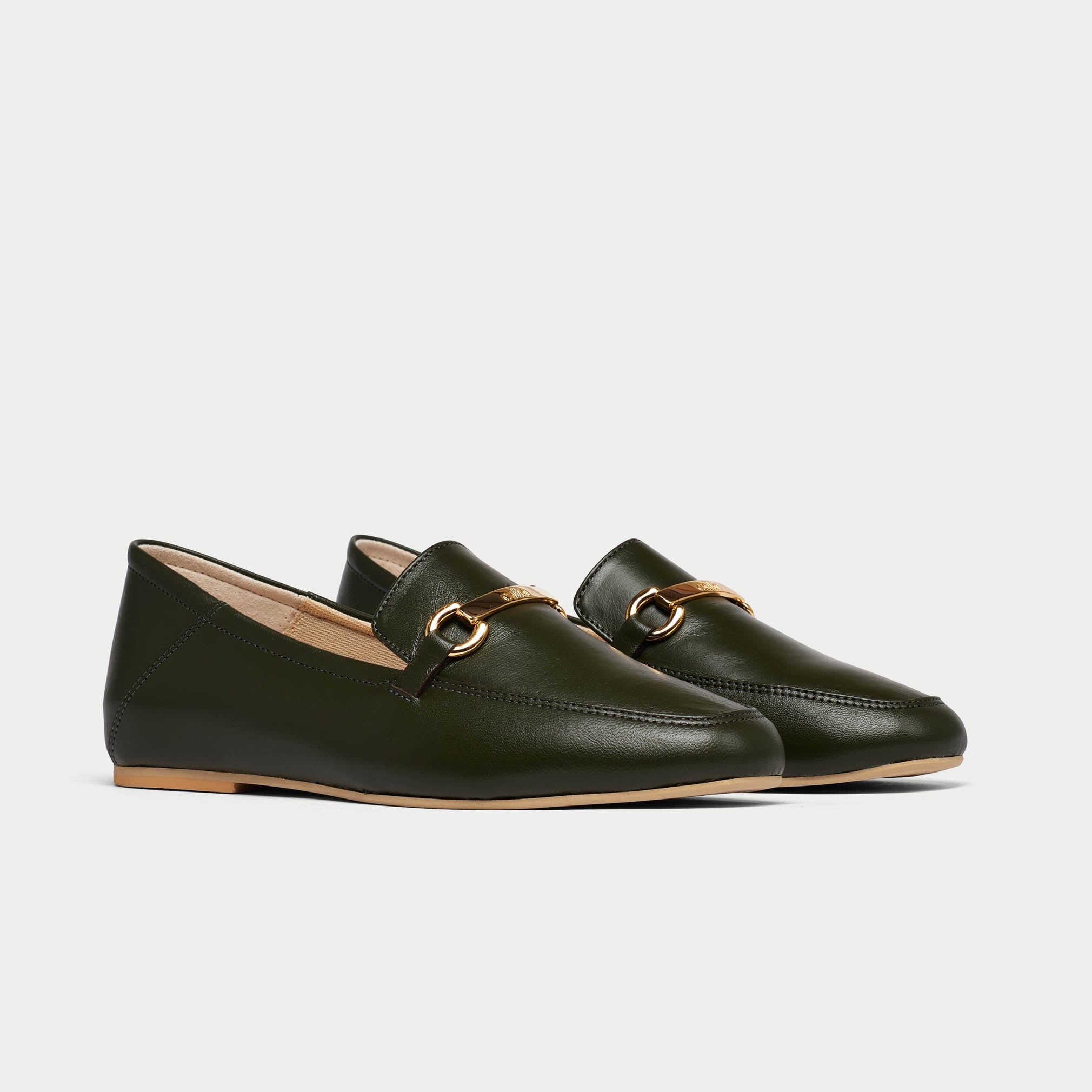 Beatrice - Khaki Leather Loafers