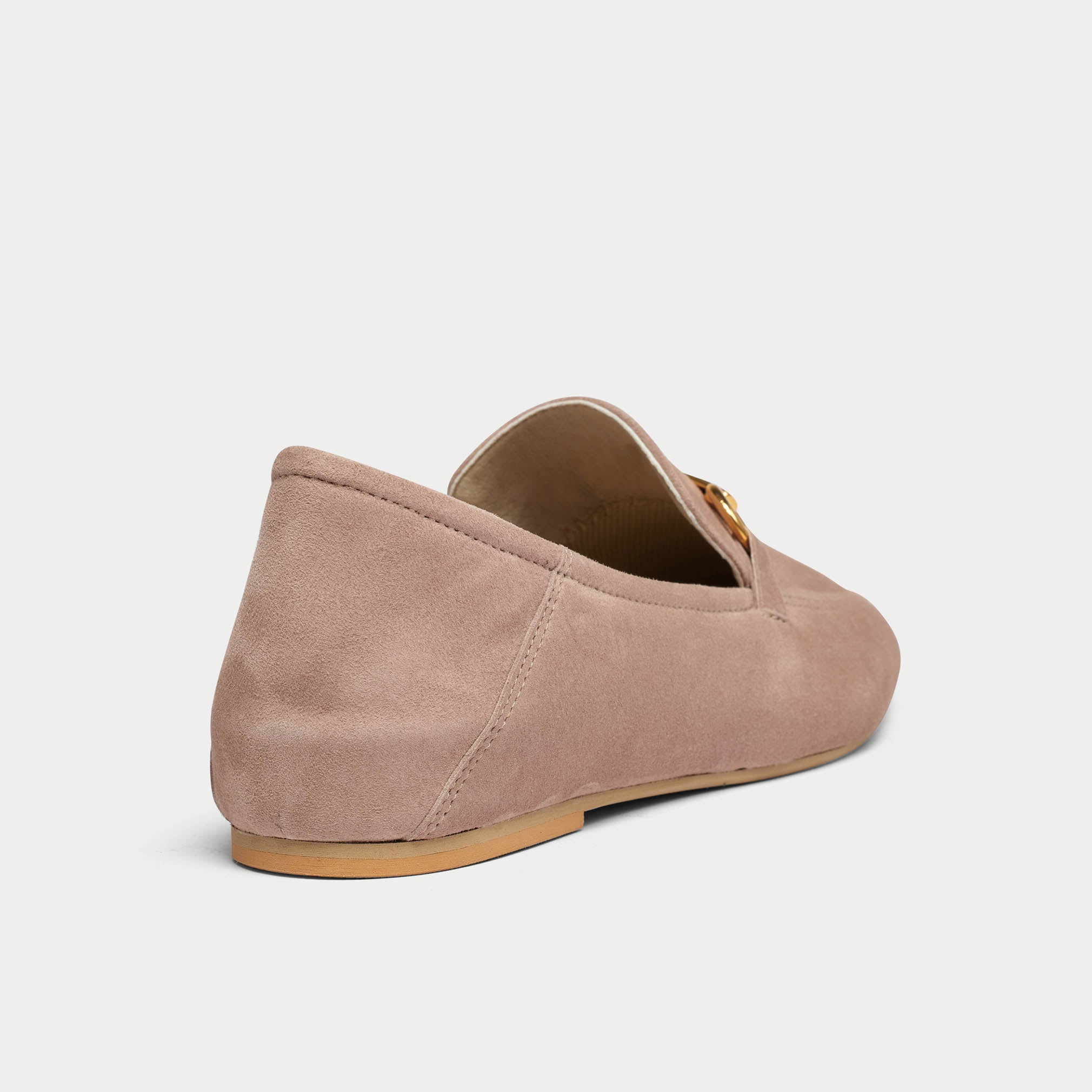 Beatrice - Pale Peach Suede Loafers