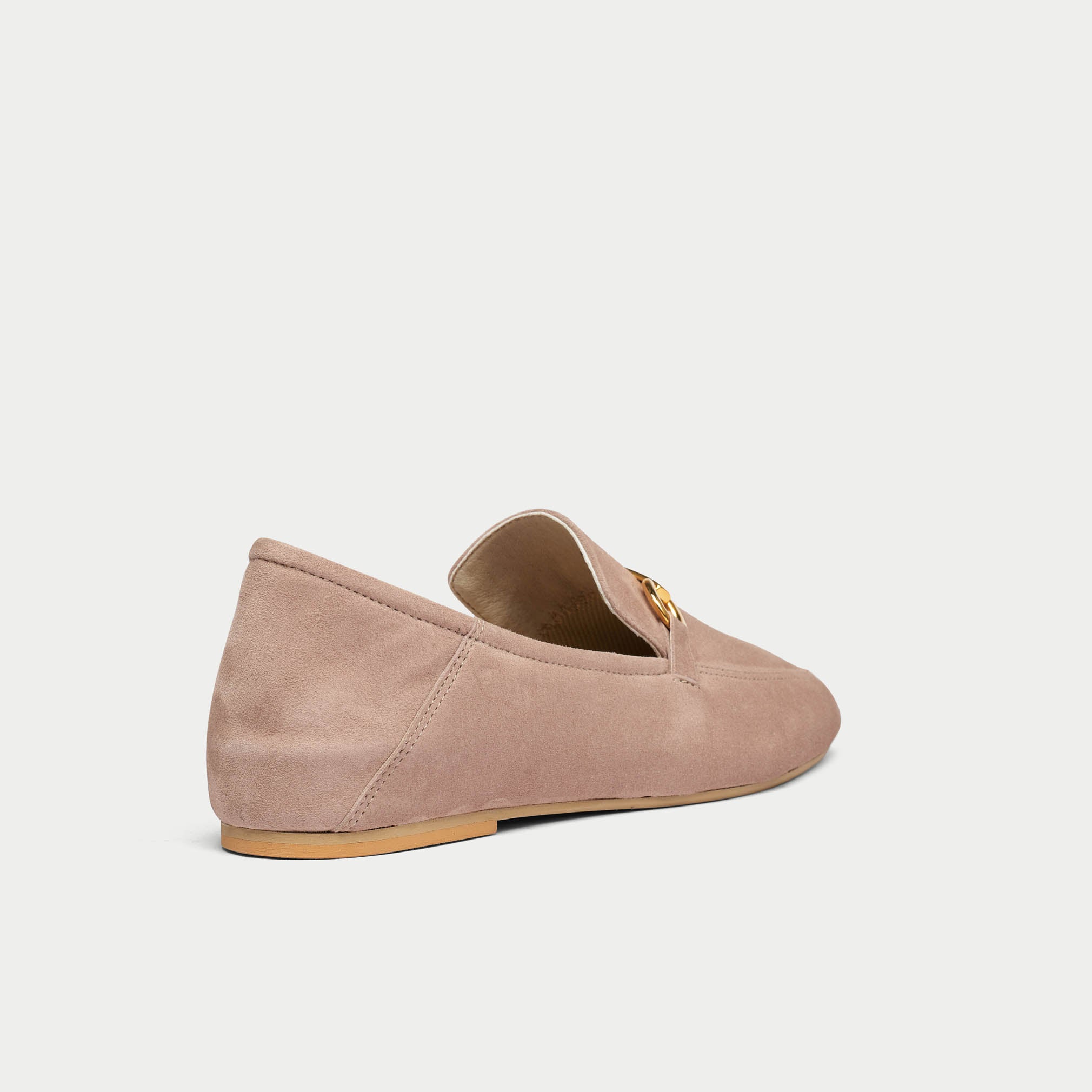 Beatrice - Pale Peach Suede Loafers