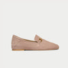 Beatrice - Pale Peach Suede Loafers