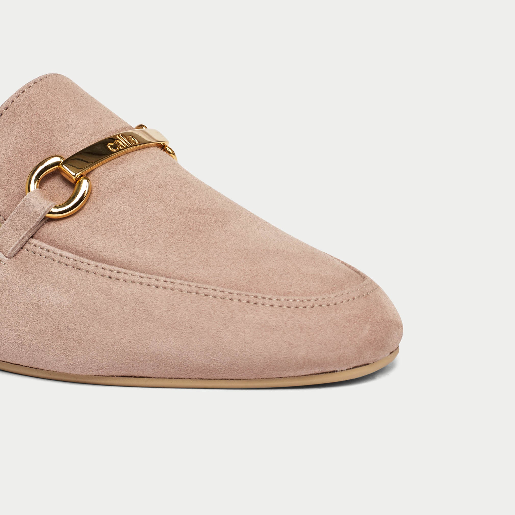 Beatrice - Pale Peach Suede Loafers