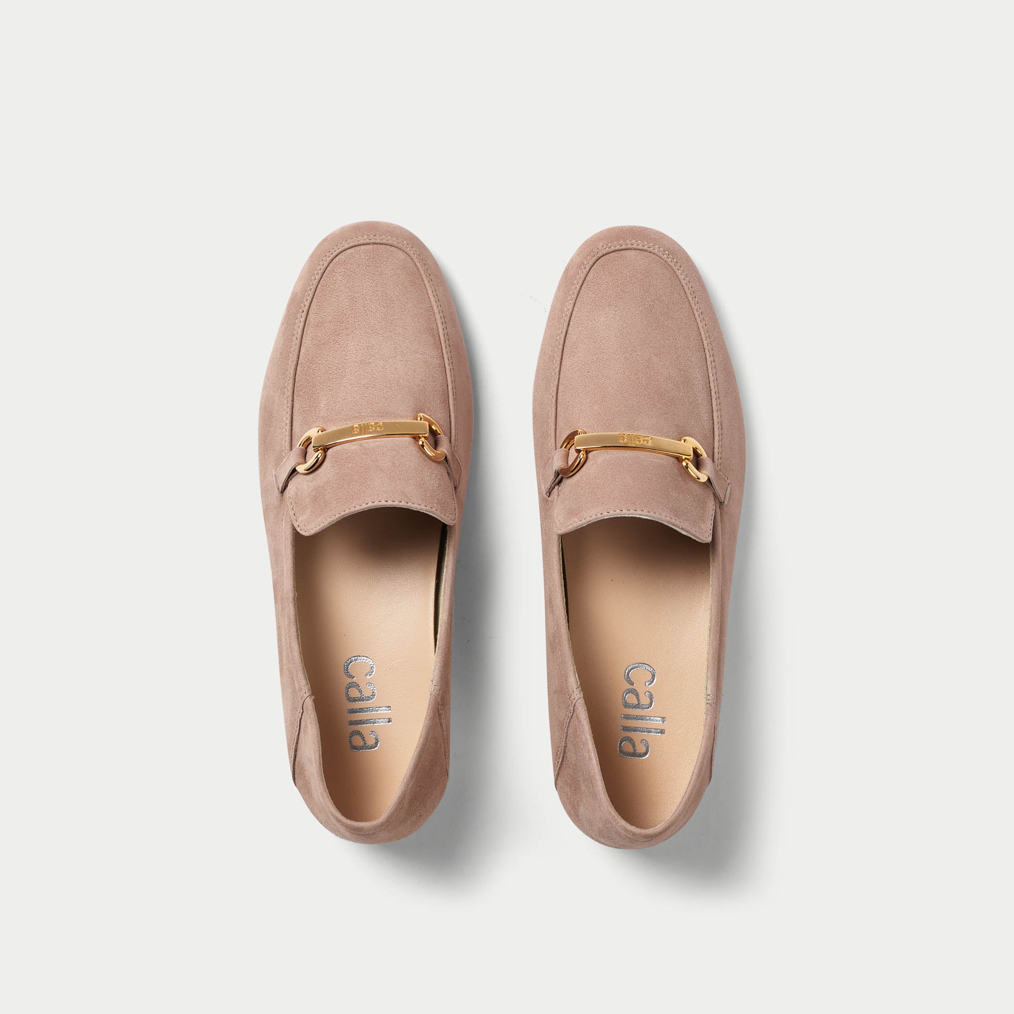 Beatrice - Pale Peach Suede Loafers