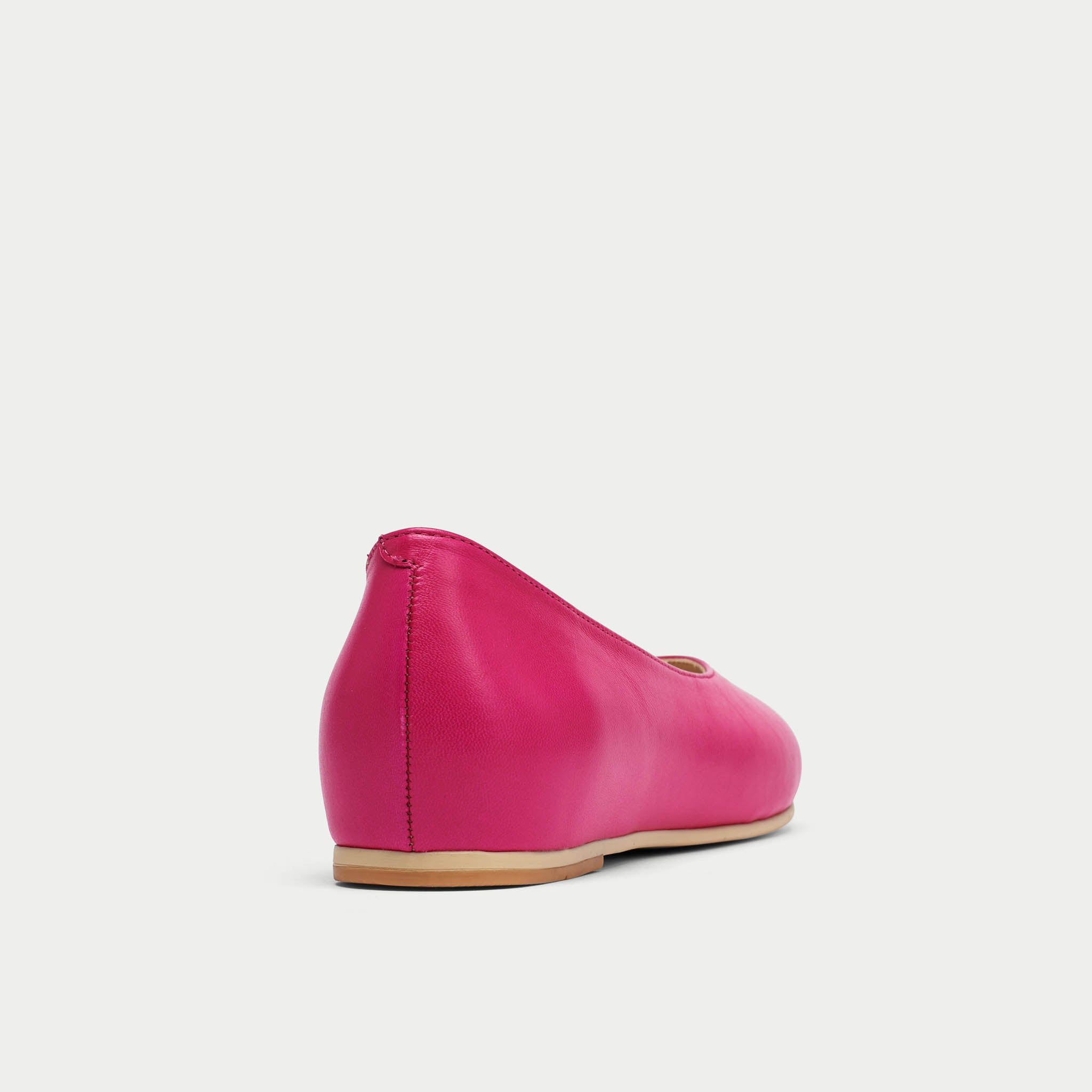 Charlotte - Raspberry Leather Ballerinas