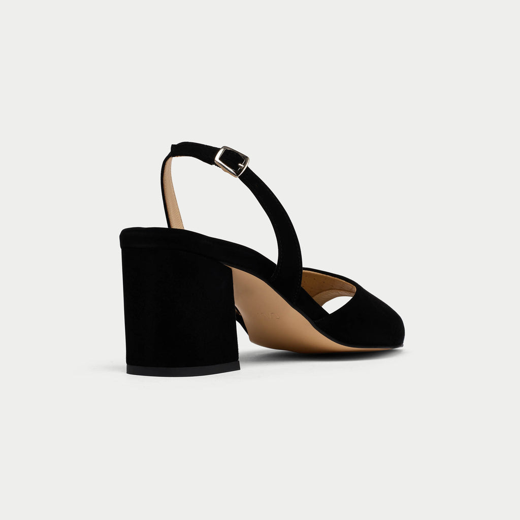 Calla Shoes | Felicity | Black Suede block heel