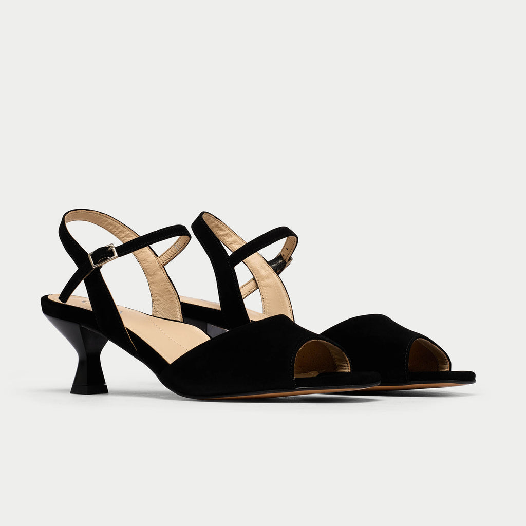 Calla Shoes | Gwen | Black suede high heel sandal