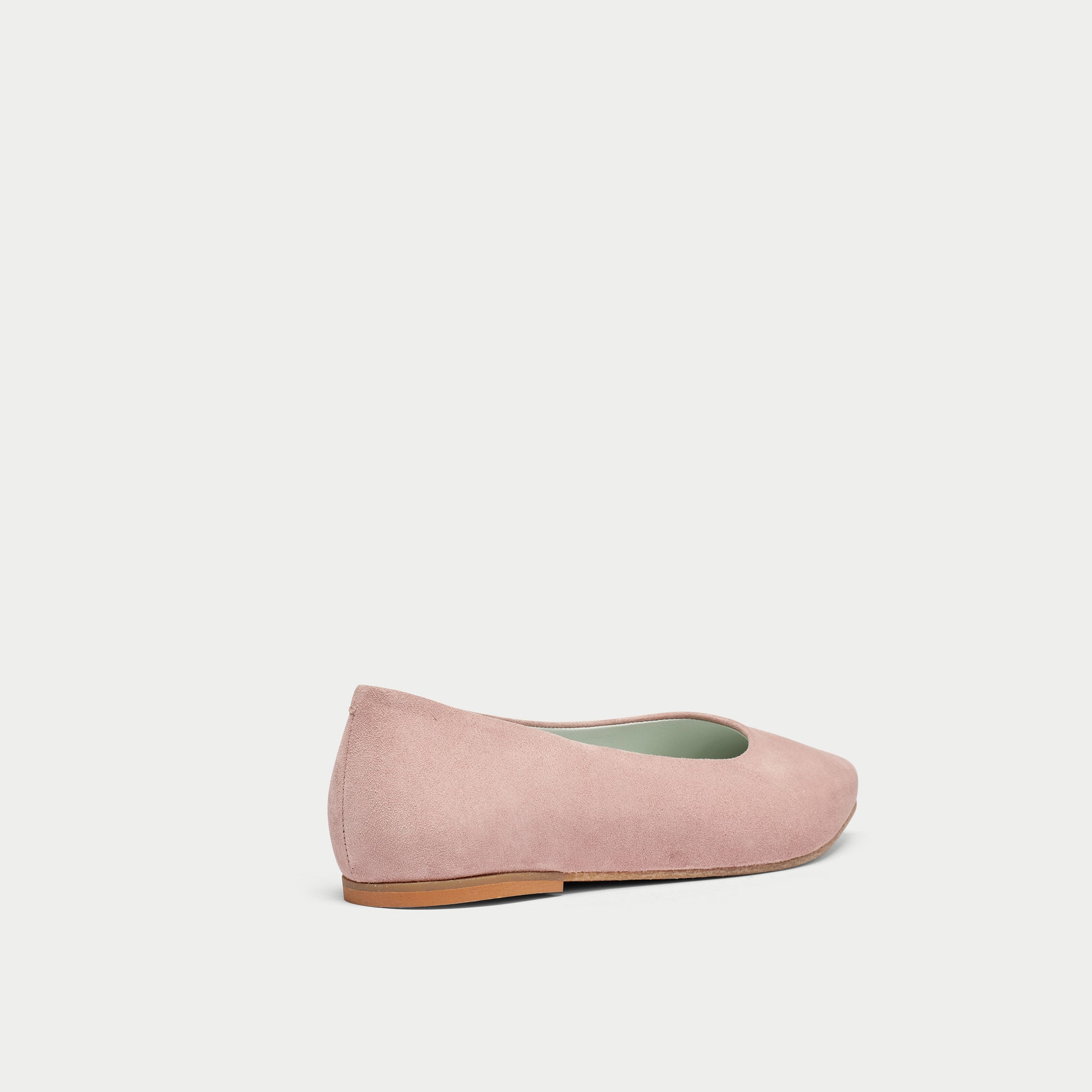 Isabella - Neutral Pink Suede Ballerinas