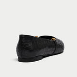 Isabella II - Black Croc Leather