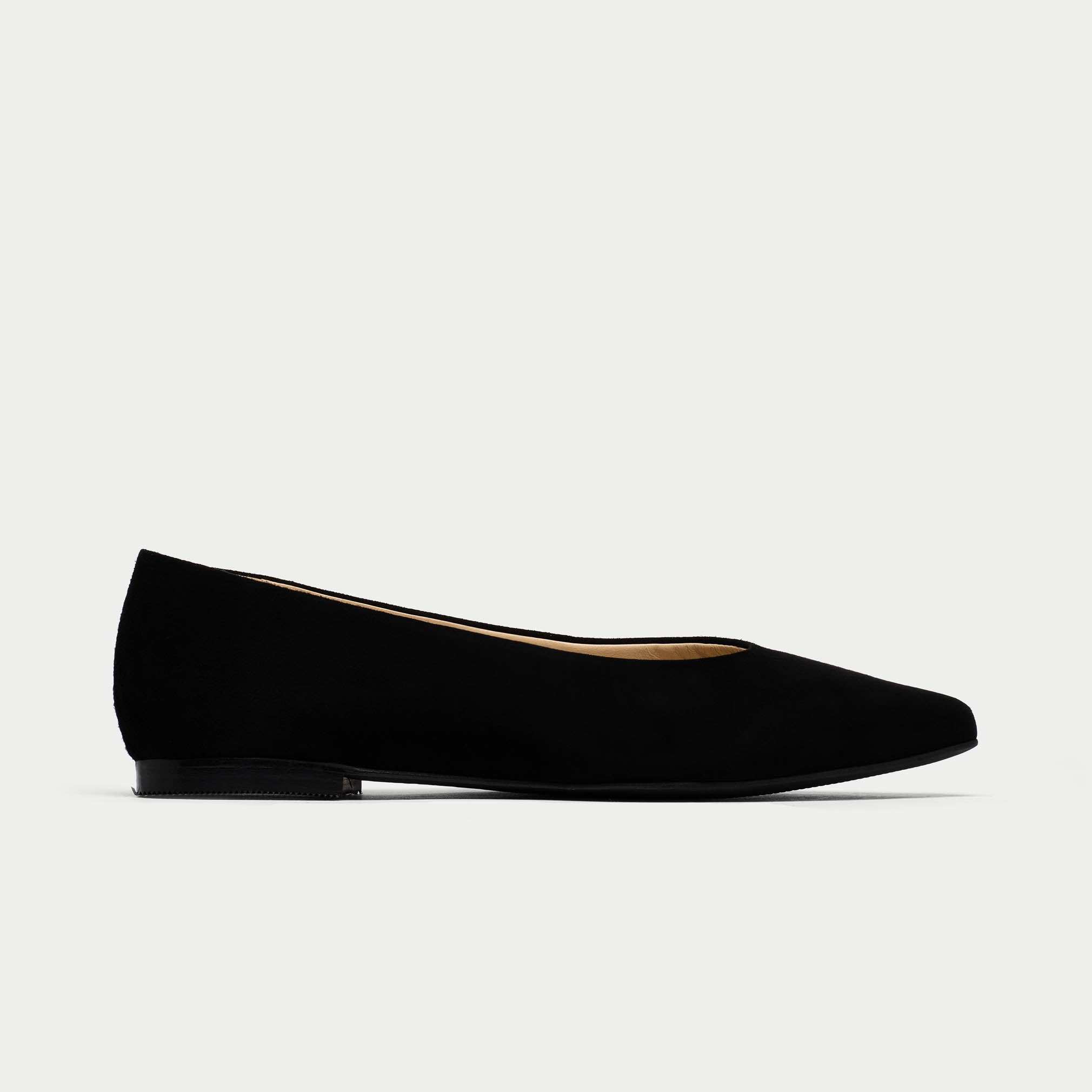 Isabella - Black Suede Ballerinas