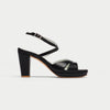 Karen - Black Leather Block Heels
