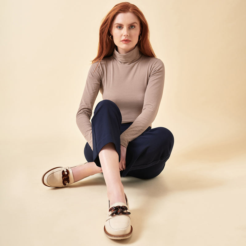 lucille nude leather loafers