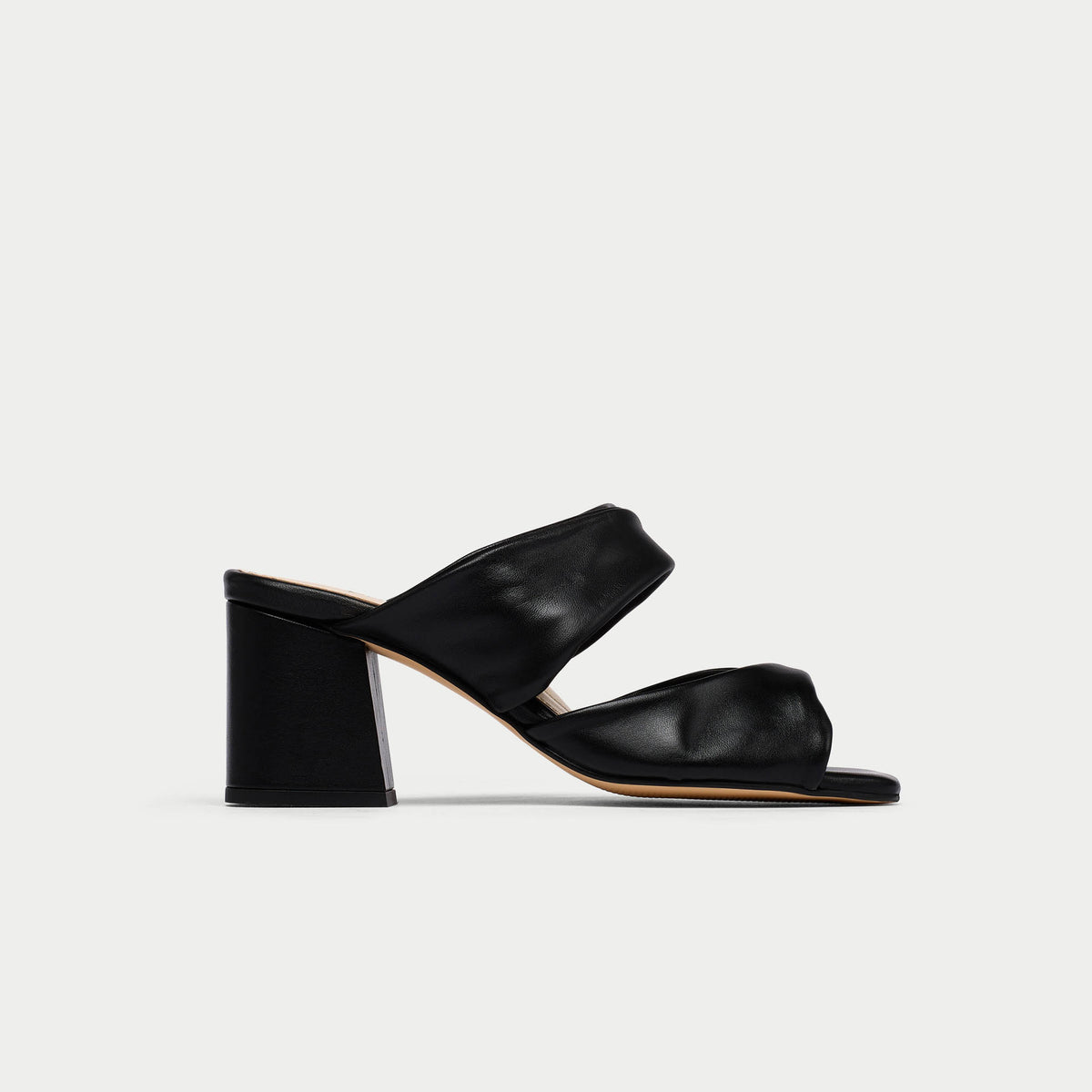 Mia - Black Leather Mules (image 1)