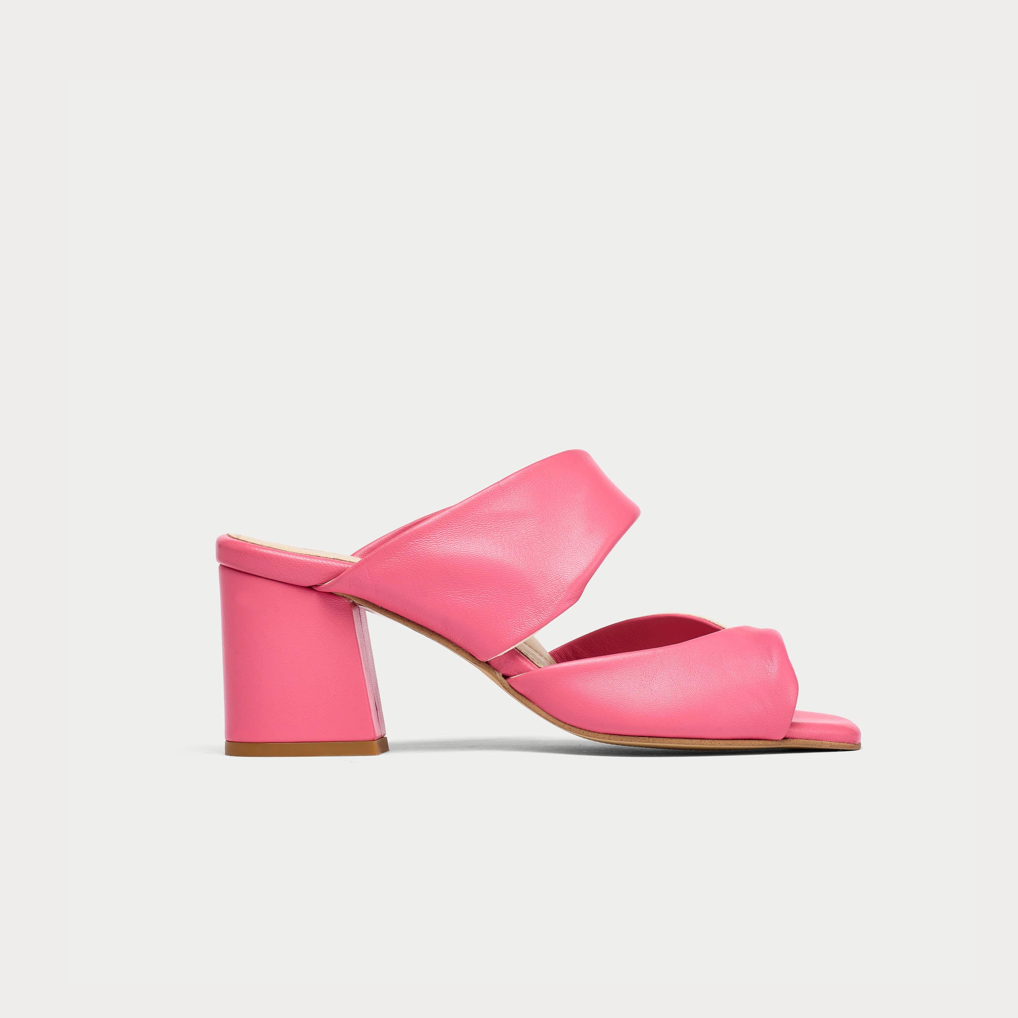 Mia - Pink Mix Leather Mules