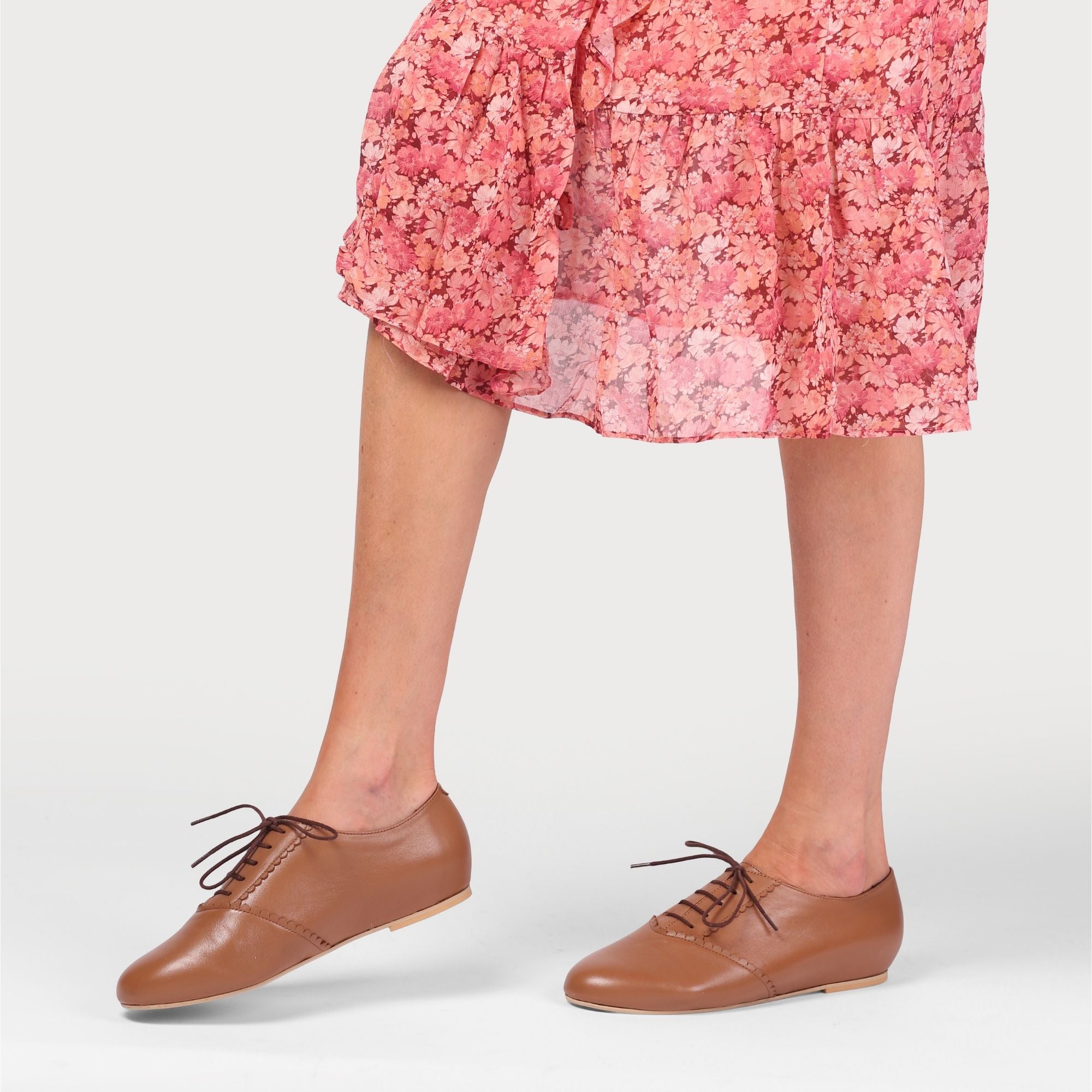 aster tan leather brogue shoe