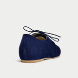 navy suede brogues for bunions back view
