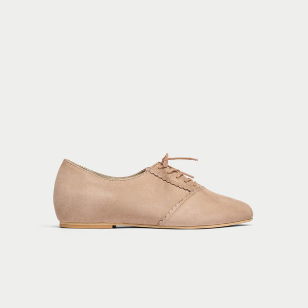 aster nutmeg suede brogues for bunions side view