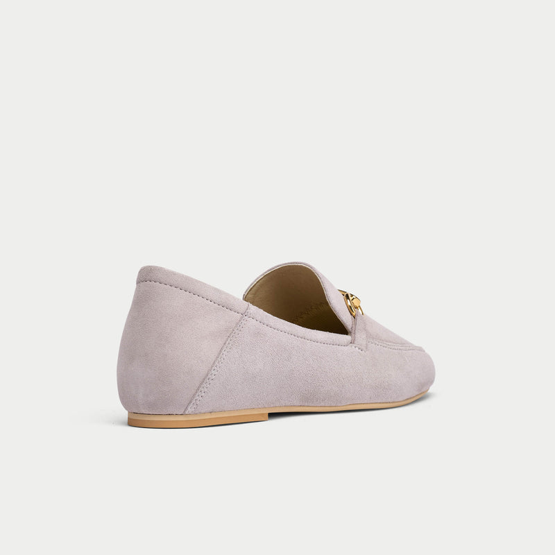 grey violet loafers for bunions back view