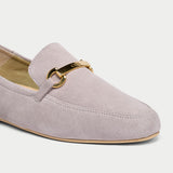 grey violet loafers for bunions close up 