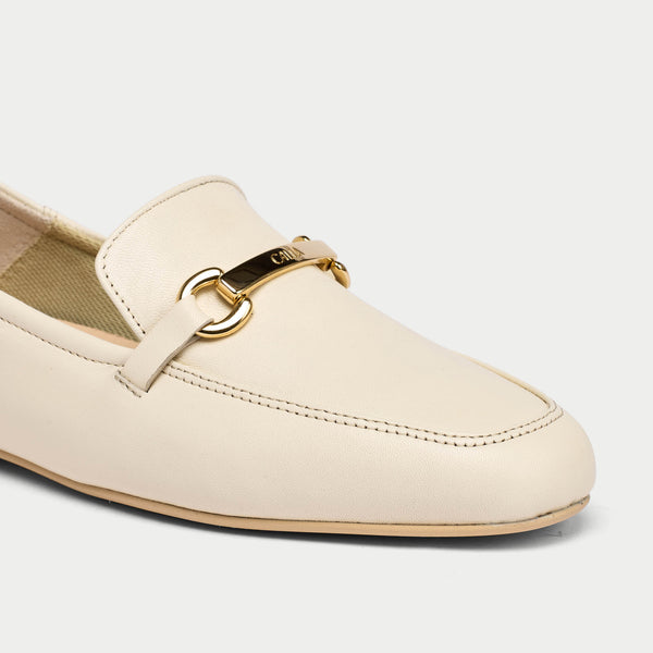 latte leather loafers for bunions close up