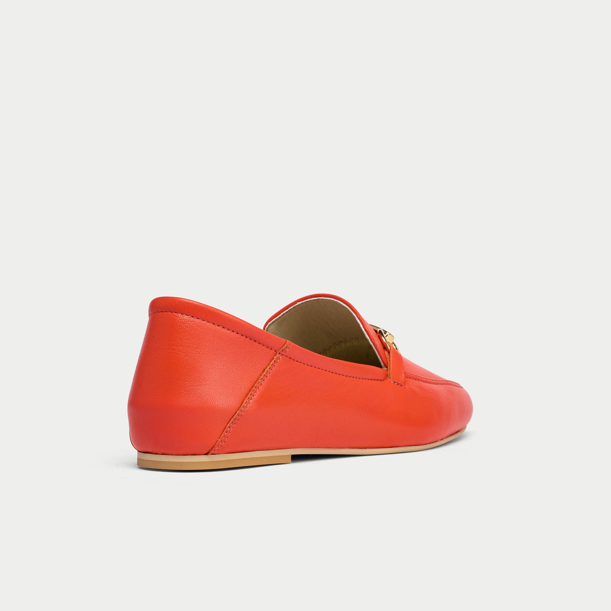 ocre leather loafers for bunions back view