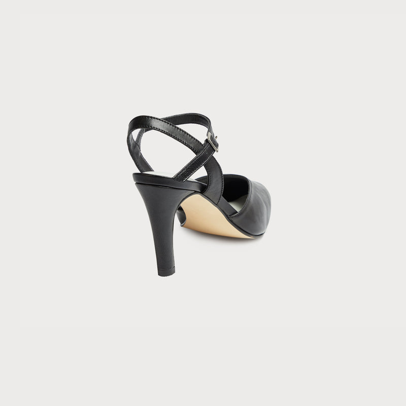 CHAIN HEEL LEATHER STRAPPY SANDALS in black | JW Anderson US