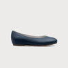 Charlotte Wide Fit - Blue Leather Ballerinas