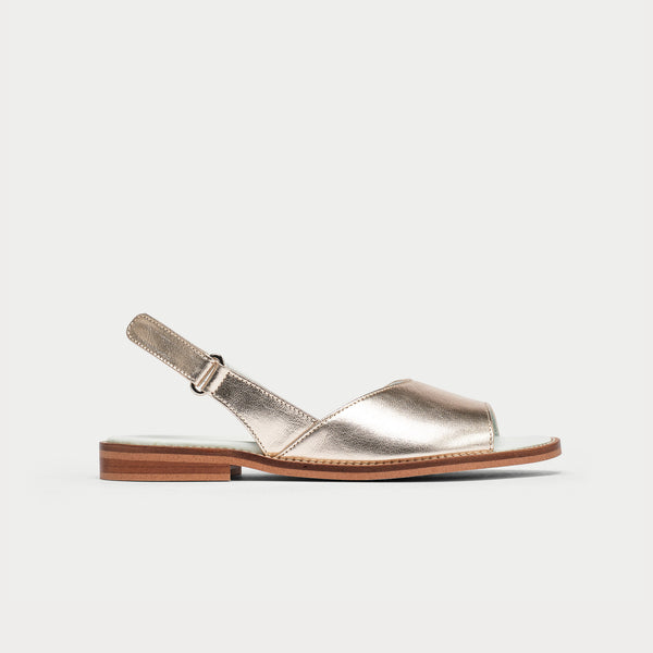 champagne laura sandal for problem feet  side view