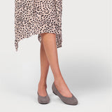 charlotte dark grey suede flat shoe
