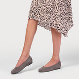charlotte dark grey suede flat shoe