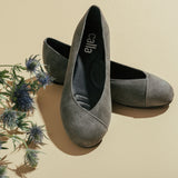 dark grey suede flats for bunions