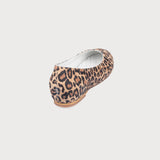 leopard suede flat shoe back view