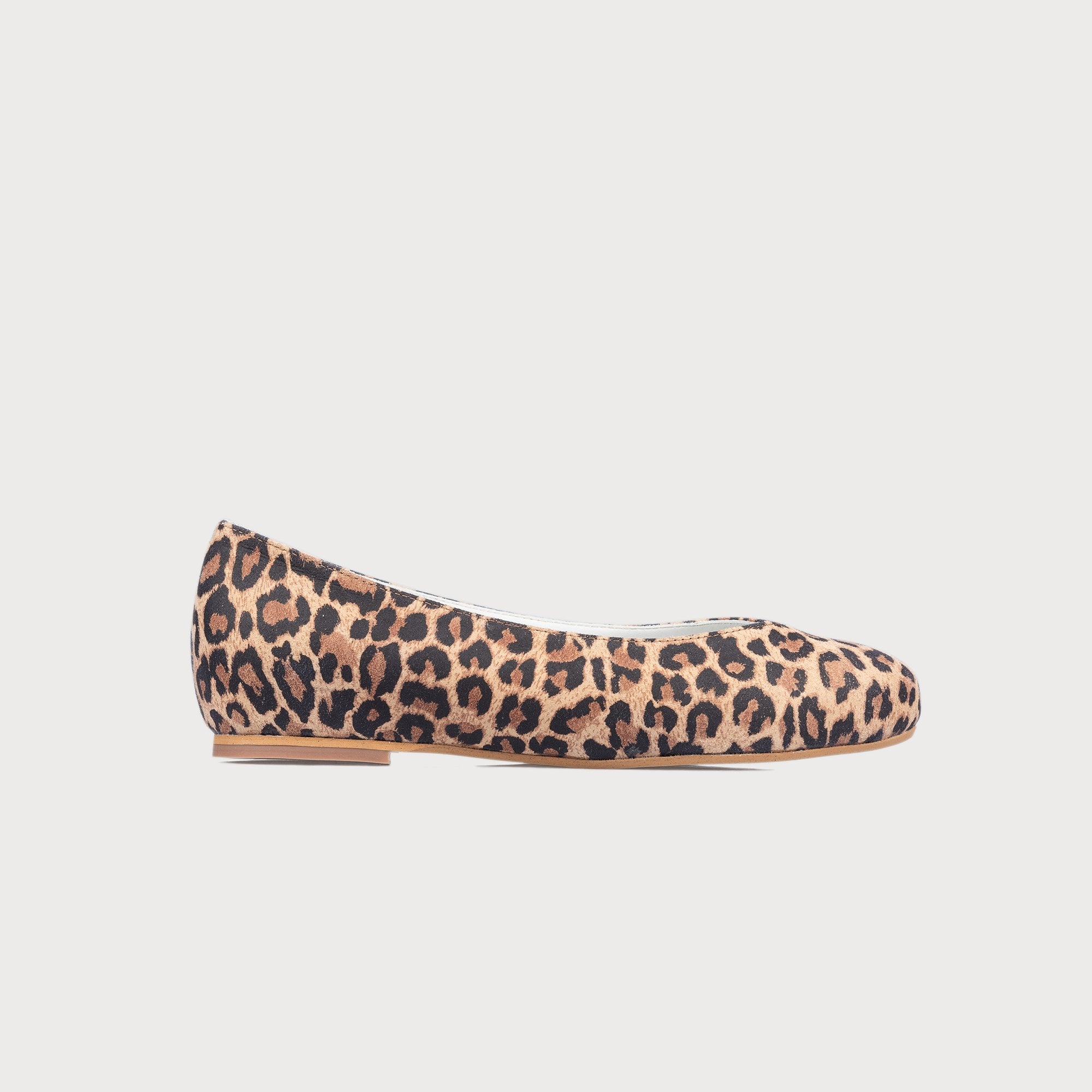 Charlotte Wide Fit - Leopard Suede Ballerinas