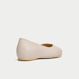 latte leather flats for bunions back view