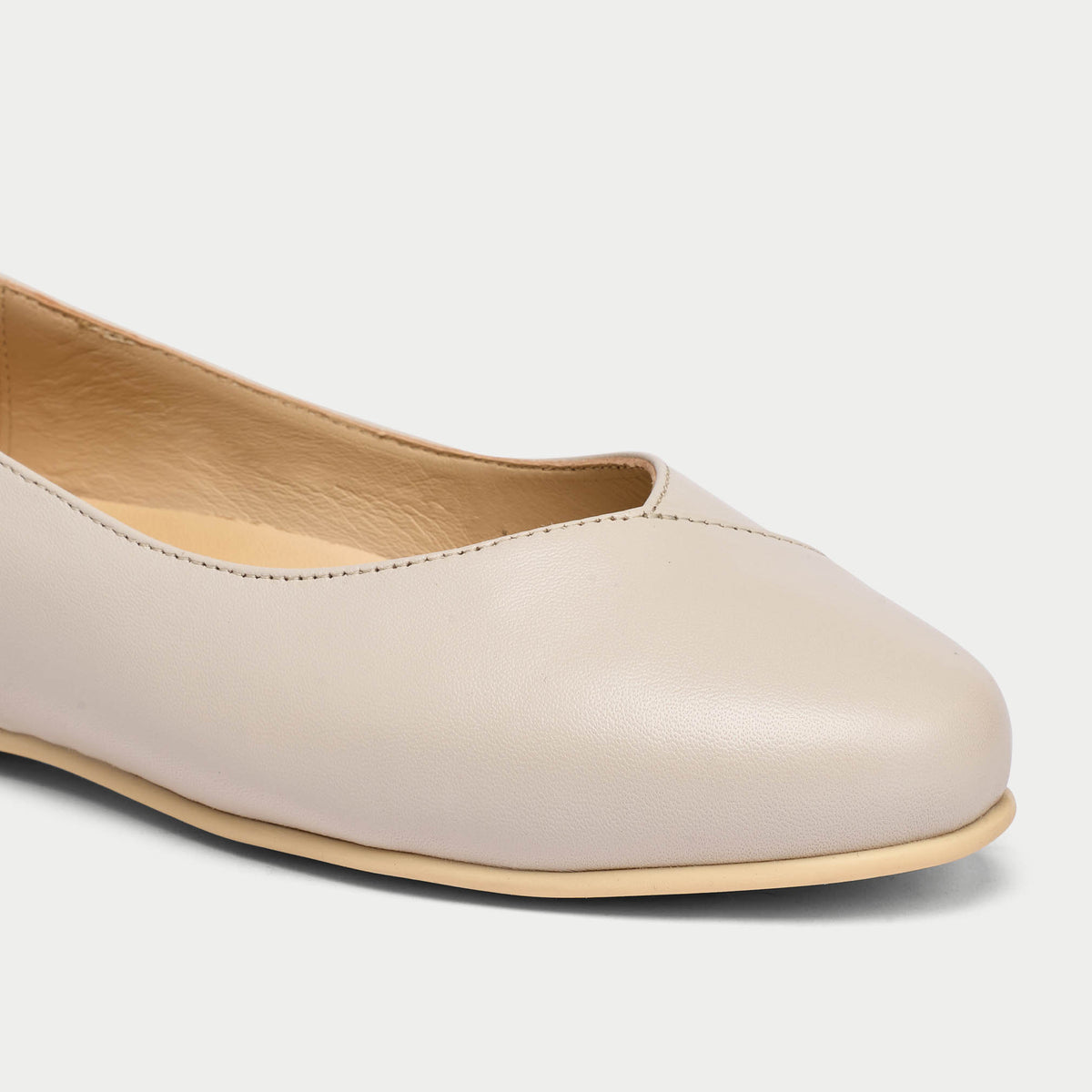 Charlotte Wide Fit - Latte Leather Ballerinas (image 5)