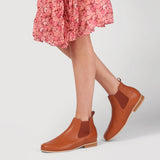 chloe tan boots shown on legs