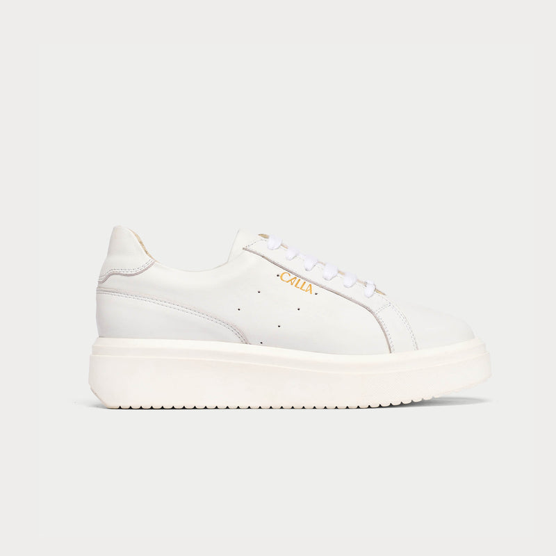 Calla Shoes | Comet White leather sneaker